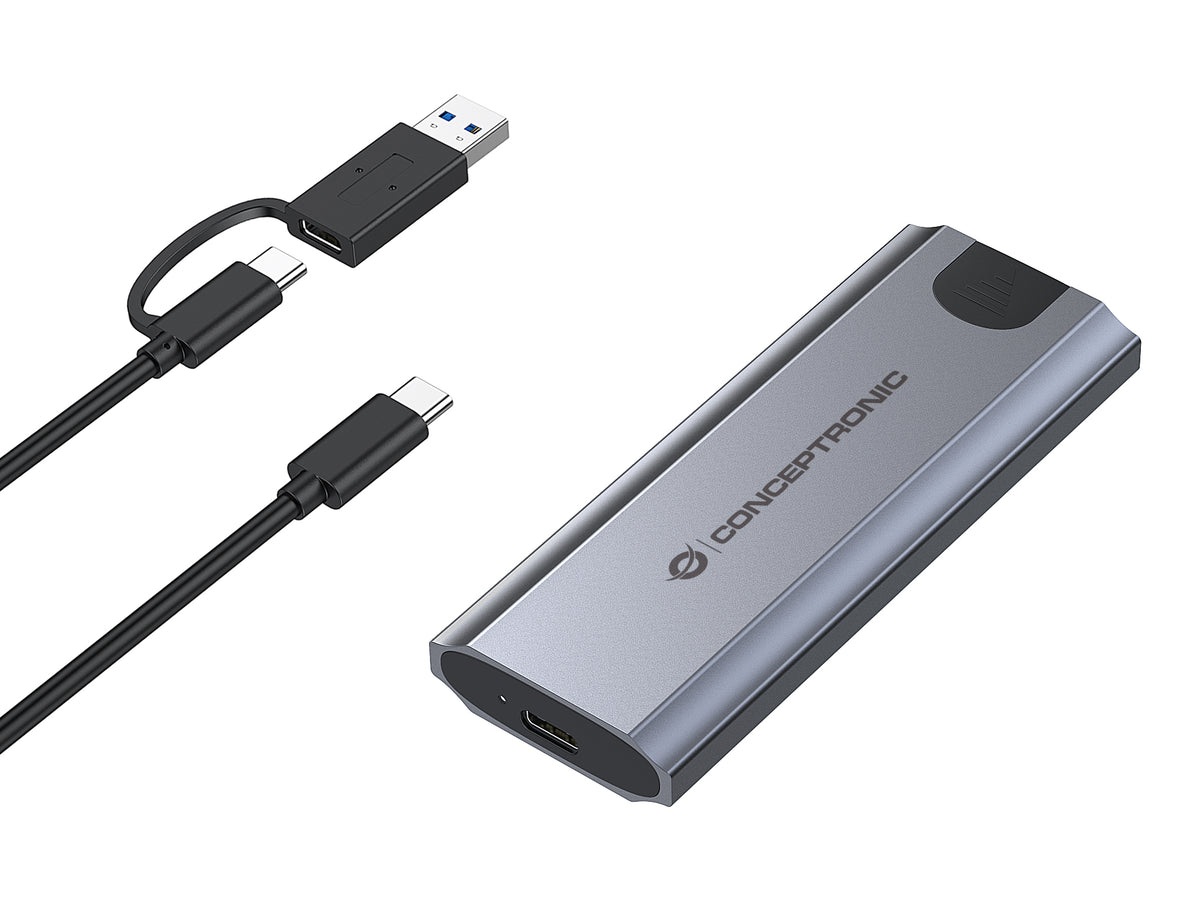 CONCEPTRONIC SSD Gehäuse M-Key M.2->M/B+M-Key/USB-C3.2    gr