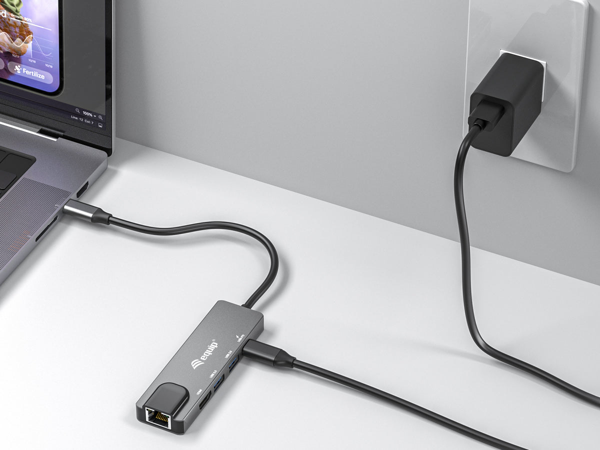 Equip Dock  5-1 USB-C->HDMI,2xUSB-A,GbE,100W USB-C     0.25m