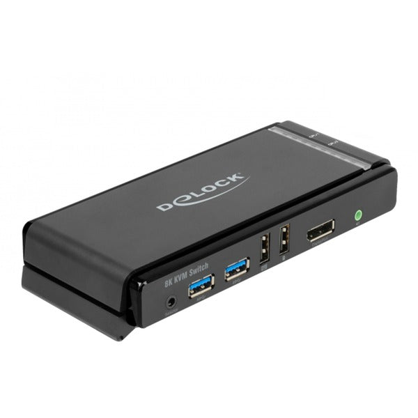 DeLOCK Switch KVM DisplayPort 1.4, 8K 60Hz, USB 3.2 Gen 1, Ήχος (γκρι/μαύρο)