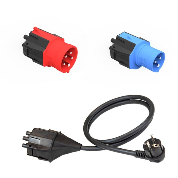 NRJkick Steckeraufsatz Set Standard (EU) 16A 5Pol, 16A 3Pol, Schutzkontakt (Μαύρο, 3-τεμαχίων)