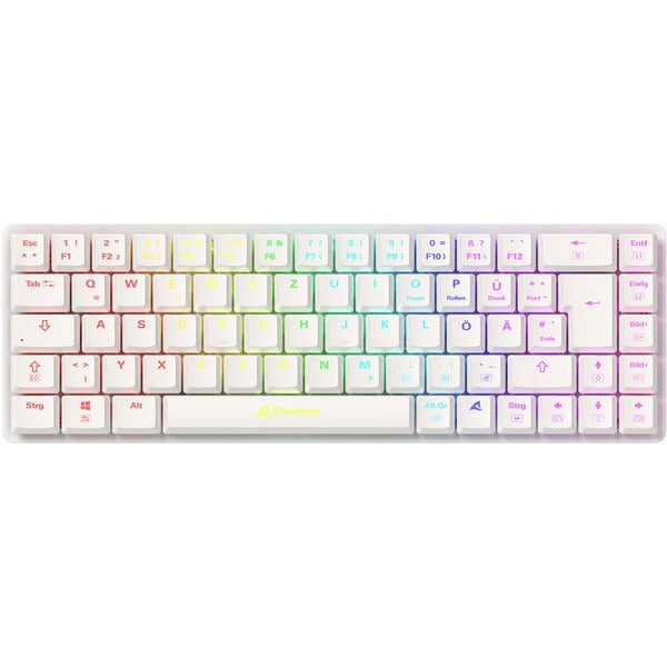 Sharkoon PureWriter W65 (weiß, DE-Layout, Kailh Choc V2 Low Profile Red)