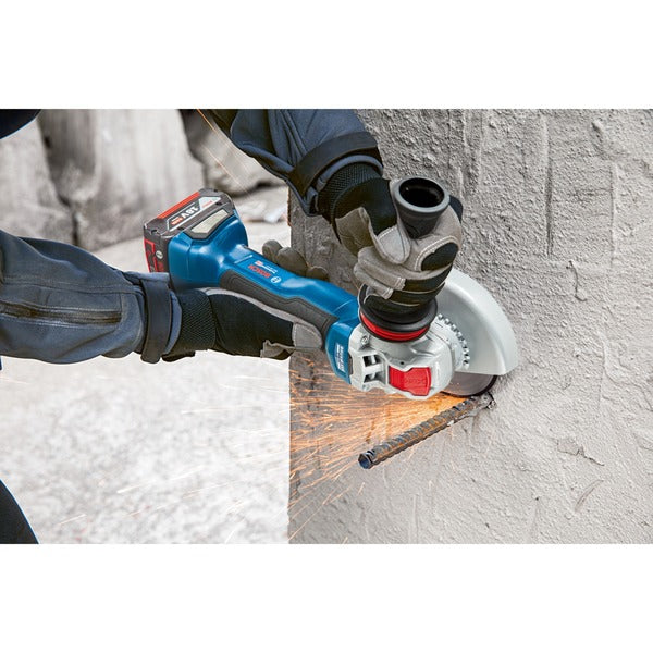 Bosch Powertools X-LOCK Akku-Winkelschleifer GWX 18V-10 P Professional solo, 18Volt (blau/schwarz, ohne Akku und Ladegerät, in L-BOXX)