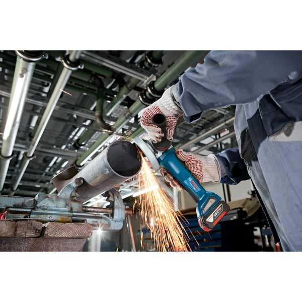 Bosch Powertools X-LOCK Akku-Winkelschleifer GWX 18V-10 P Professional solo, 18Volt (blau/schwarz, ohne Akku und Ladegerät, in L-BOXX)
