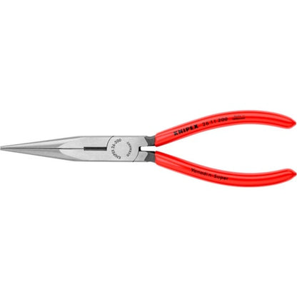 Knipex Flachrundzange mit Schneide 26 11 200, Storchschnabelzange (rot/blau, gezahnte Greifflächen, Länge 200mm)