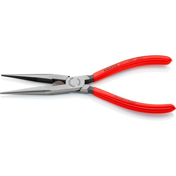 Knipex Flachrundzange mit Schneide 26 11 200, Storchschnabelzange (rot/blau, gezahnte Greifflächen, Länge 200mm)