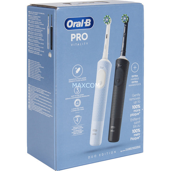 Oral-B Oral-B Vitality Pro D103 Duo, Elektrische Zahnbürste (schwarz/blau, Black/Blue, inkl. 2. Handstück)