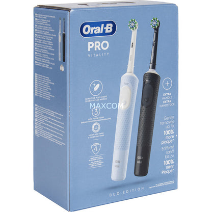 Oral-B Oral-B Vitality Pro D103 Duo, Elektrische Zahnbürste (schwarz/blau, Black/Blue, inkl. 2. Handstück)