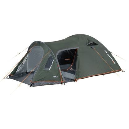 High Peak Kuppelzelt Kira 3.1 (dunkelgrün/grau, mit Tunnelvorbau, Climate Protection 80)