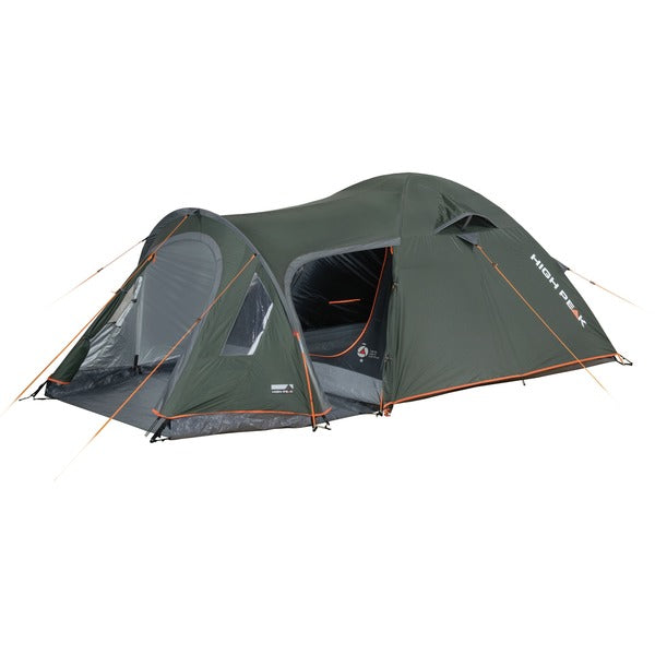 High Peak Kuppelzelt Kira 4.1 (dunkelgrün/grau, mit Tunnelvorbau, Climate Protection 80)
