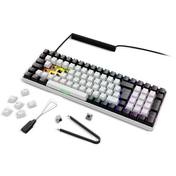 Sharkoon SKILLER SGK50 S2 (weiß, DE-Layout, Gateron Brown)