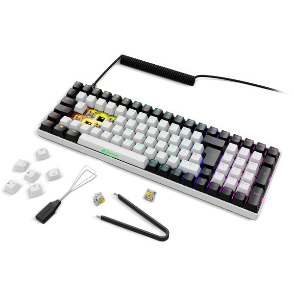Sharkoon SKILLER SGK50 S2 (weiß, DE-Layout, Gateron Yellow)
