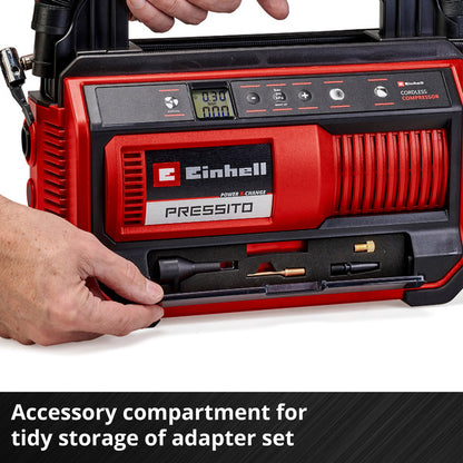 Einhell Power X-Change Akku-Kompressor PRESSITO 18/25, 18Volt (rot/schwarz, ohne Akku und Ladegerät)