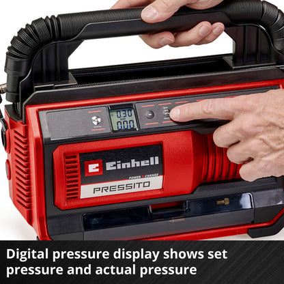 Einhell Power X-Change Akku-Kompressor PRESSITO 18/25, 18Volt (rot/schwarz, ohne Akku und Ladegerät)