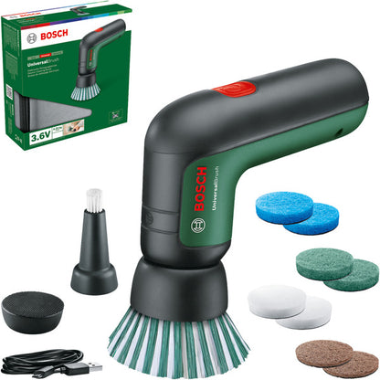 Bosch Powertools Akku-Bürste UniversalBrush Set, 3,6Volt (grün/schwarz, mit Zubehör-Set)