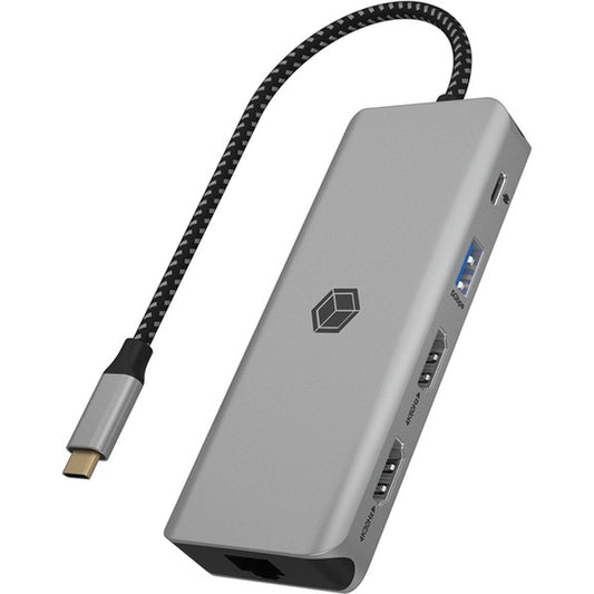 Icy Box IB-DK4012-CPD (αλουμίνιο, HDMI, USB-A, DisplayPort, αναγνώστης καρτών SD/microSD)