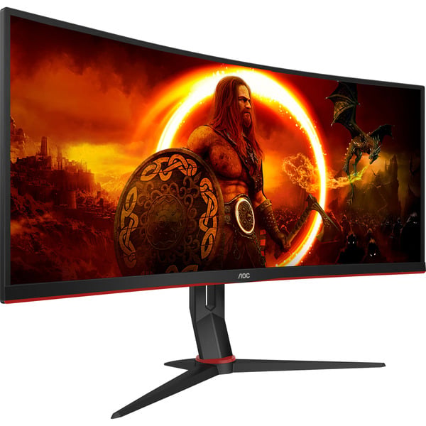 AOC CU34G2XP/BK 34-inch (86.4 cm) Curved VA Monitor, WQHD Resolution, Black/Red, 180Hz Refresh Rate