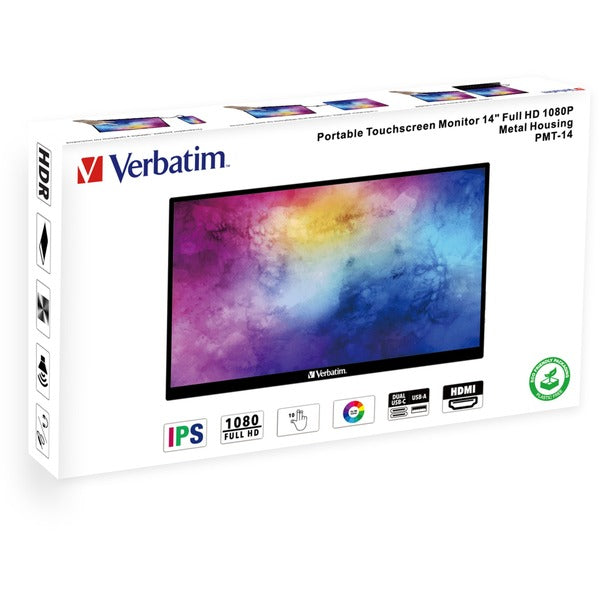 Verbatim PMT-14 (35.5 cm (14 Zoll), schwarz, FullHD, IPS, USB-C, HDR)