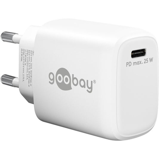 Goobay USB-C PD GaN Γρήγορος φορτιστής 25 Watt (λευκός, Power Delivery 3.0)