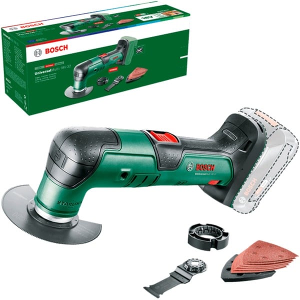 Bosch Powertools Akku-Multifunktions-Werkzeug UniversalMulti 18V-32 Solo (grün/schwarz, ohne Akku und Ladegerät, POWER FOR ALL ALLIANCE)
