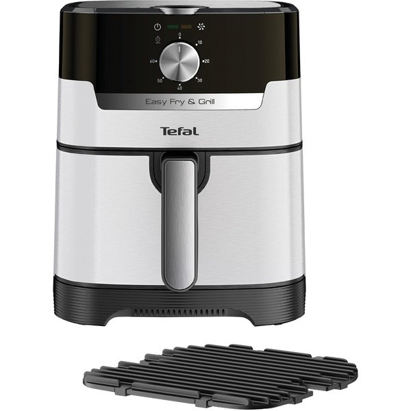 Tefal Heißluftfritteuse Easy Fry & Grill Classic (edelstahl/schwarz, 1.550 Watt, Korb 4,2 Liter)