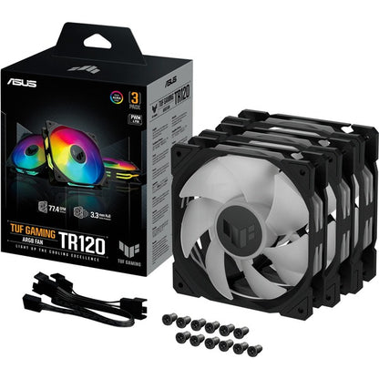 Asus TUF GAMING TR120 ARGB (schwarz/transparent, 3er Pack, 120 mm)