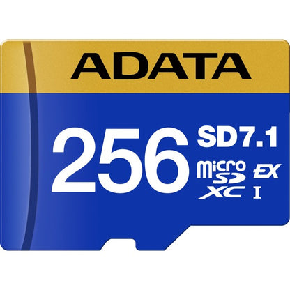 ADATA Premier Extreme microSDXC SD7.1 256 GB (blau/gelb, SD7.1 Express, UHS-I U3, Class 10, V30, Nintendo Switch 2 Ready)