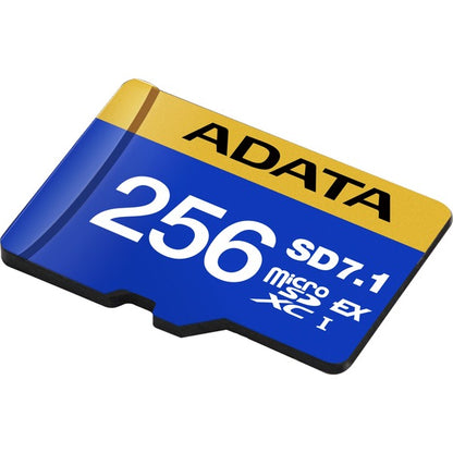 ADATA Premier Extreme microSDXC SD7.1 256 GB (blau/gelb, SD7.1 Express, UHS-I U3, Class 10, V30, Nintendo Switch 2 Ready)