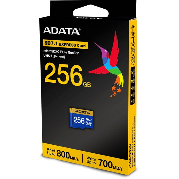 ADATA Premier Extreme microSDXC SD7.1 256 GB (blau/gelb, SD7.1 Express, UHS-I U3, Class 10, V30, Nintendo Switch 2 Ready)