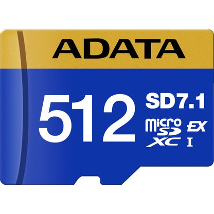 ADATA Premier Extreme microSDXC SD7.1 512 GB (blau/gelb, SD7.1 Express, UHS-I U3, Class 10, V30, Nintendo Switch 2 Ready)