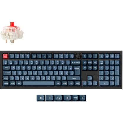 Keychron V6 Max (schwarz/blaugrau, DE-Layout, Gateron Jupiter Red, Hot-Swap, RGB)