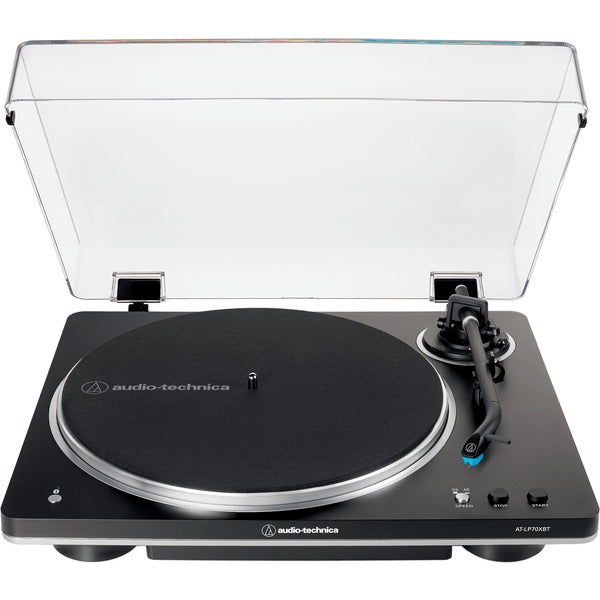 Audio Technica AT-LP70XBTBS (schwarz/silber, Integrierter Phono-Vorverstärker, Bluetooth, Vollautomat, Riemenantrieb)
