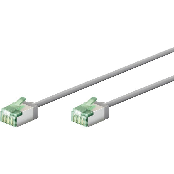 Goobay Ultraflexibles Cat.8.1 Patchkabel slim, U/FTP (γκρι, 1 μέτρο, εξαιρετικά κοντές πρίζες)