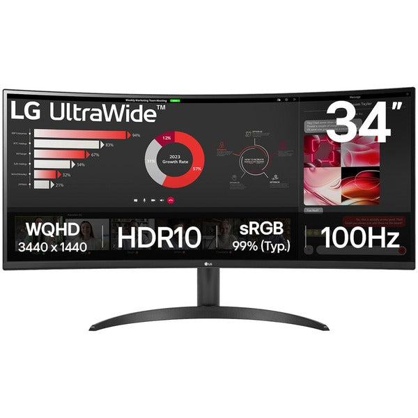 LG Electronics 34WR50QK-B (86.4 cm (34 Zoll), schwarz, QHD, VA, Curved, HDR10, 100Hz Panel)
