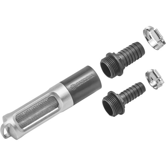 Gardena Metall-Saugfilter mit Rückflussstop, 19mm (3/4") / 25mm (1") (grau/silber, mit Aufhängeöse)