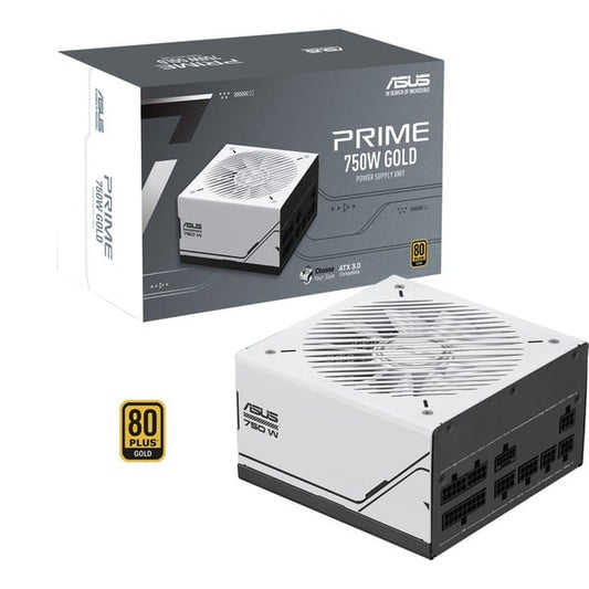 Τροφοδοτικό Asus Prime 750W Gold (Λευκό/Μαύρο, 1x 12-Pin High Power GPU, 3x PCIe, Διαχείριση Καλωδίων, 750 Watt)