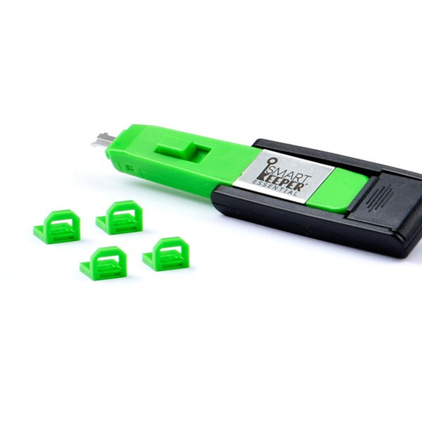 SmartKeeper ESSENTIAL USB-B Port Lock (BL04) + Lock Key Mini (U04) (Farbcode Grün, 4 Stück + 1 Schlüssel)