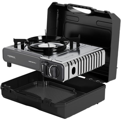 Campingaz Gaskocher Camp'Bistro 3 mit Grillplatte (silber/grau, 2,2kW Einflammkocher, Modell 2025)