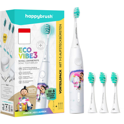 Happybrush ECO VIBE KIDS Agnes - Ηλεκτρική Οδοντόβουρτσα (Λευκή) + 3 Ανταλλακτικά