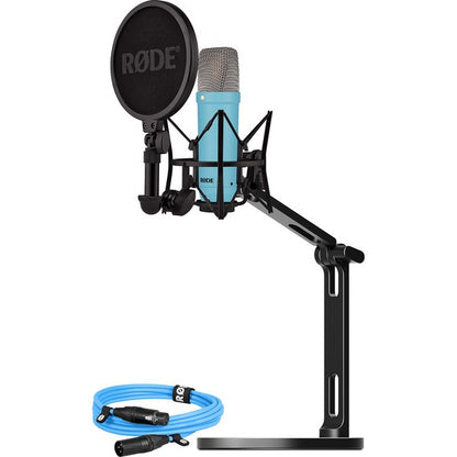 Rode Microphones NT1 Signature +XLR-Kabel +Desktop Studio Arm (hellblau, Bundle)