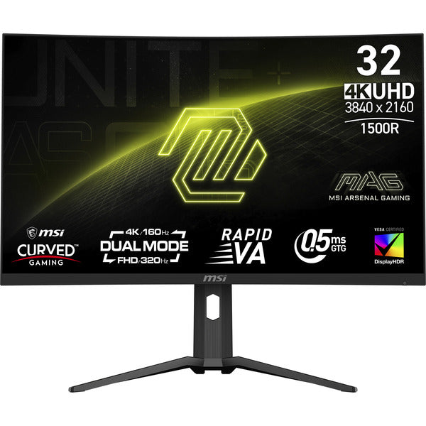 MSI MAG 321CUPDFDE (80 cm (31.5 Zoll), schwarz, UltraHD/4K, Rapid-VA, Curved, Dual-Mode 160/320 Hz, USB-C, 320Hz Panel)