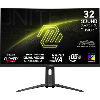 MSI MAG 321CUPDFDE (80 cm (31.5 Zoll), schwarz, UltraHD/4K, Rapid-VA, Curved, Dual-Mode 160/320 Hz, USB-C, 320Hz Panel)