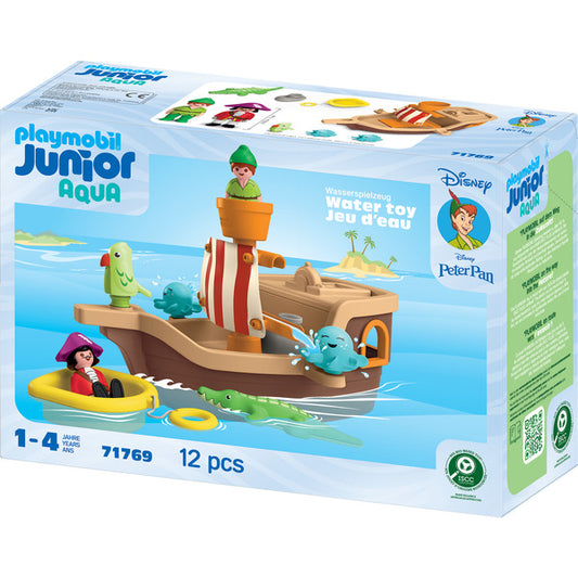 Playmobil 71769 Junior & Disney: Το Πειρατικό Πλοίο του Πίτερ Παν με Διασκεδαστικό Σπαστήρα Νερού
