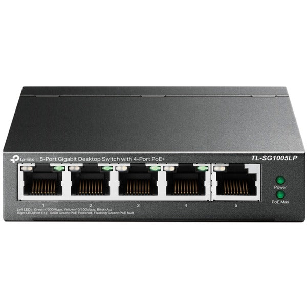 TP-Link TL-SG1005LP 5-Port Gigabit Switch με 4 PoE+ Θύρες (Μαύρο)