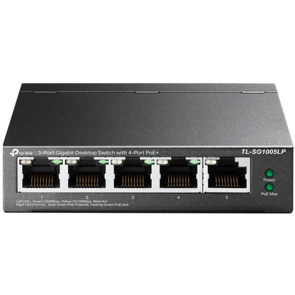 TP-Link TL-SG1005LP 5-Port Gigabit Switch με 4 PoE+ Θύρες (Μαύρο)
