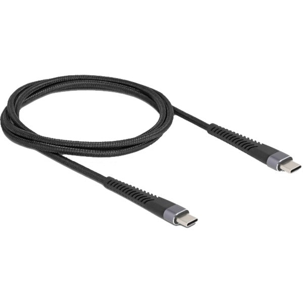 DeLOCK USB 2.0 Καλώδιο, USB-C Βύσμα > USB-C Βύσμα με επεκταμένη προστασία κατά του κάμματος (μαύρο, 1 μέτρο, PD 3.0, φόρτιση έως 60 Watt)