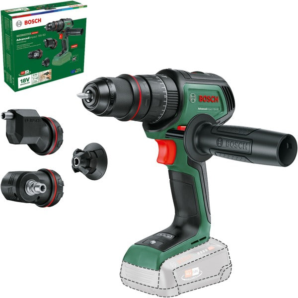 Bosch Powertools Akku-Schlagbohrschrauber AdvancedImpact 18V-80 QuickSnap Solo (grün, ohne Akku und Ladegerät, POWER FOR ALL ALLIANCE)