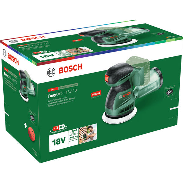 Bosch Powertools Akku-Exzenterschleifer EasyOrbit 18V-10 solo, 18Volt (grün, ohne Akku und Ladegerät, POWER FOR ALL ALLIANCE)