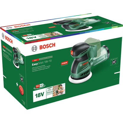 Bosch Powertools Akku-Exzenterschleifer EasyOrbit 18V-10 solo, 18Volt (grün, ohne Akku und Ladegerät, POWER FOR ALL ALLIANCE)