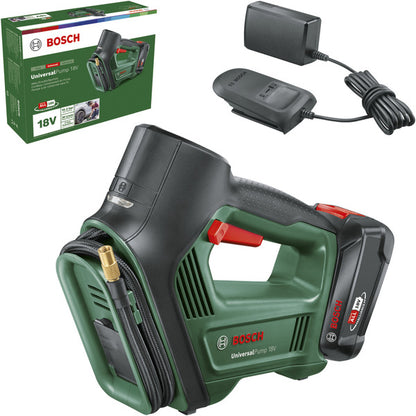 Bosch Powertools Akku-Luftpumpe UniversalPump 18V Set (grün/schwarz, Li-Ionen Akku 2,0Ah, POWER FOR ALL ALLIANCE)