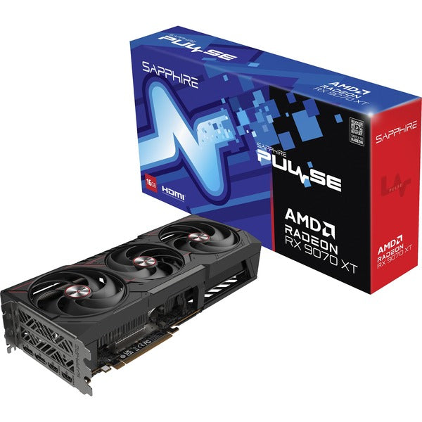 Sapphire Radeon RX 9070 XT Pulse - Μαύρη, RDNA4, GDDR6, 2x DisplayPort, 2x HDMI 2.1